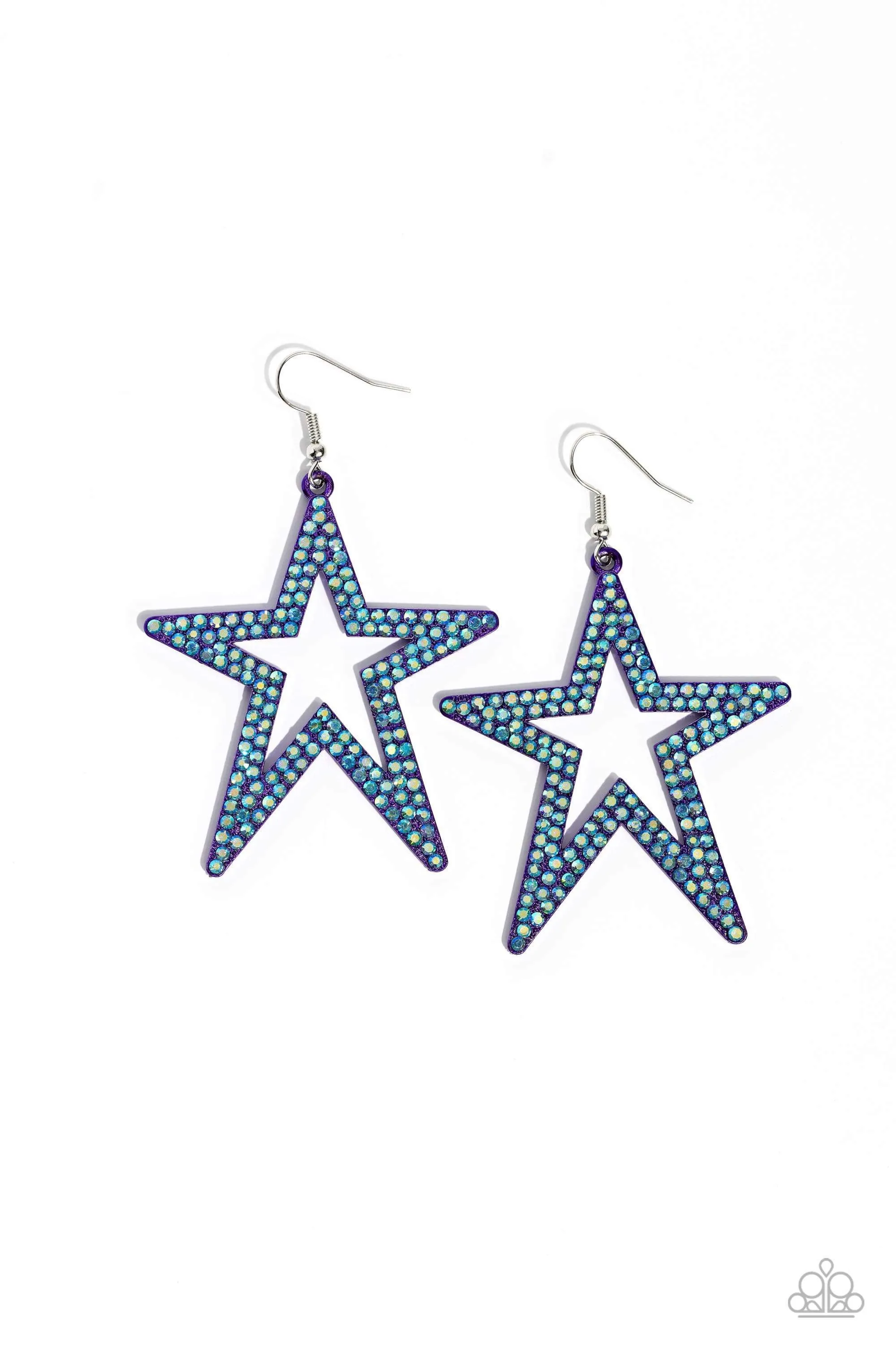 Paparazzi Rockstar Energy Earrings Purple