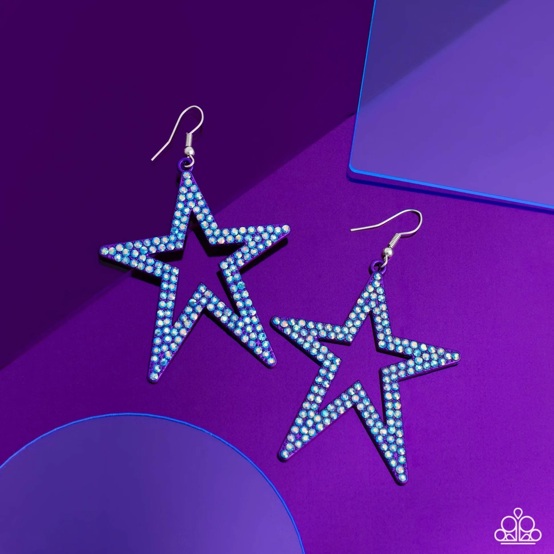 Paparazzi Rockstar Energy Earrings Purple