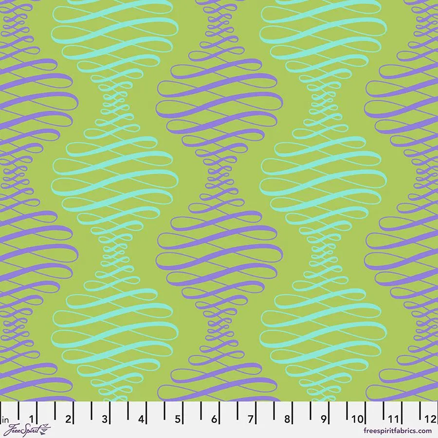 Parisville Deja Vu by Tula Pink  SPENCER STRIPE/PISTACHIO
