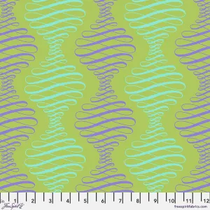 Parisville Deja Vu by Tula Pink  SPENCER STRIPE/PISTACHIO