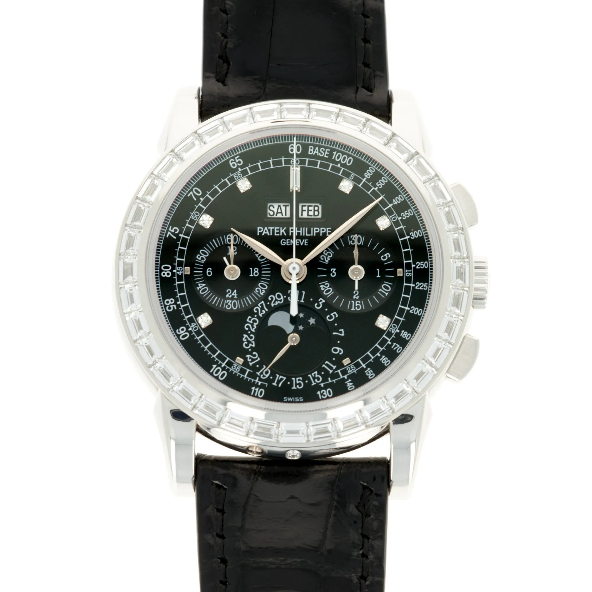Patek Philippe Platinum Perpetual Calendar Diamond Watch Ref. 5971