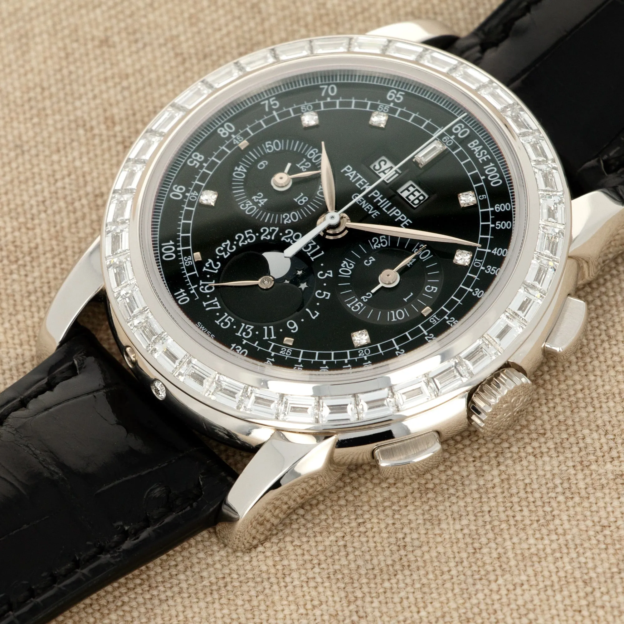 Patek Philippe Platinum Perpetual Calendar Diamond Watch Ref. 5971