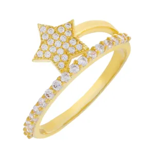 Pavé Double Wrap Star Ring