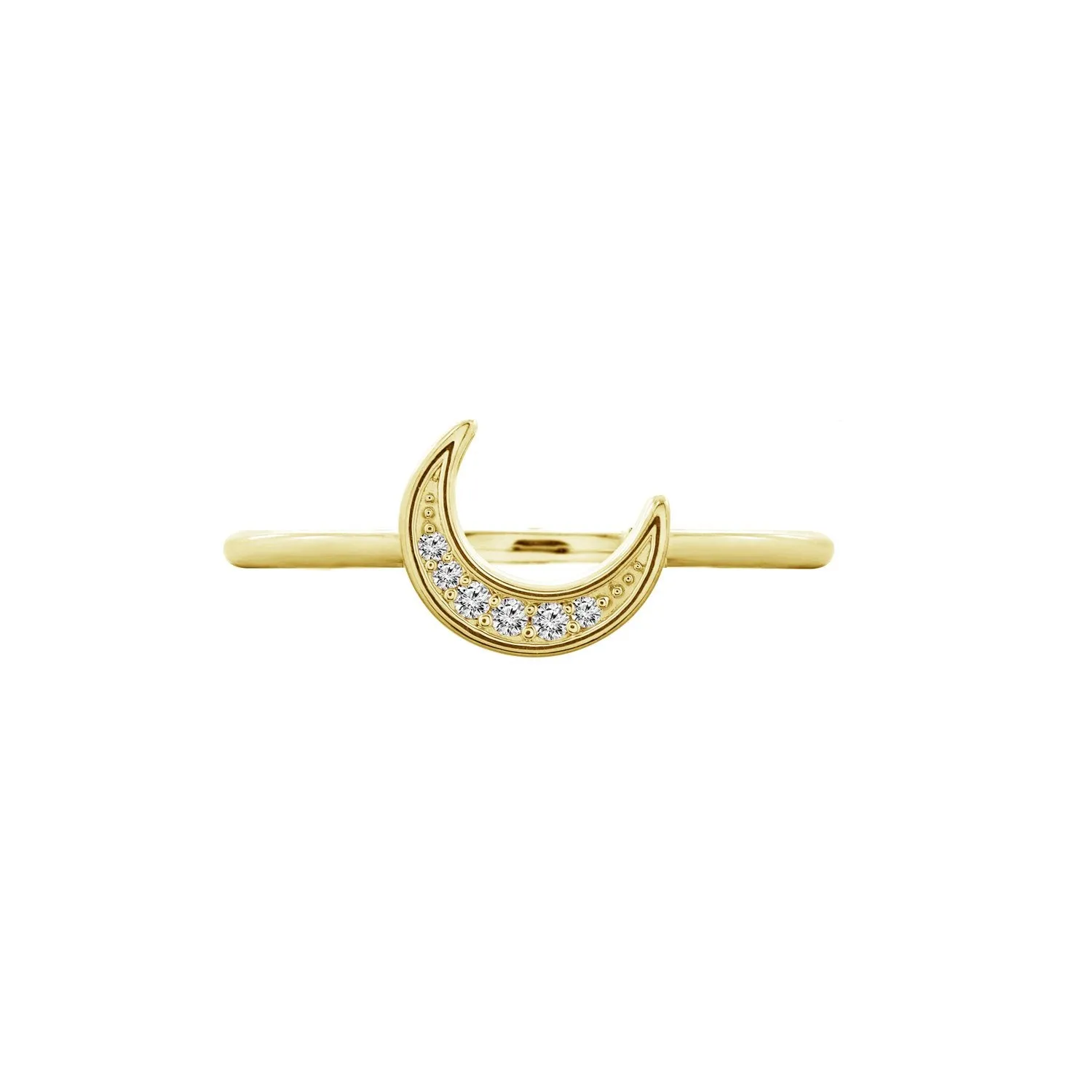 Pave Crescent Moon Ring