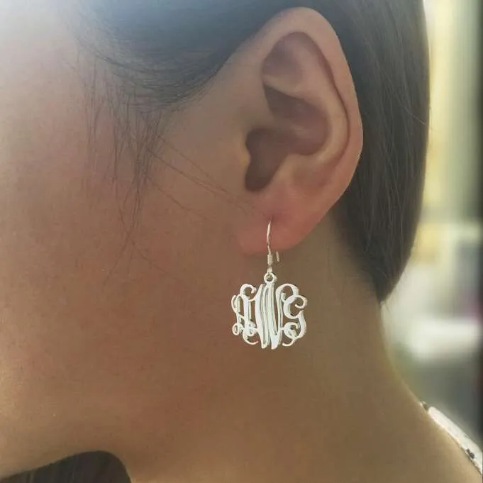 Personalized Sterling Silver Medium Filigree Earrings