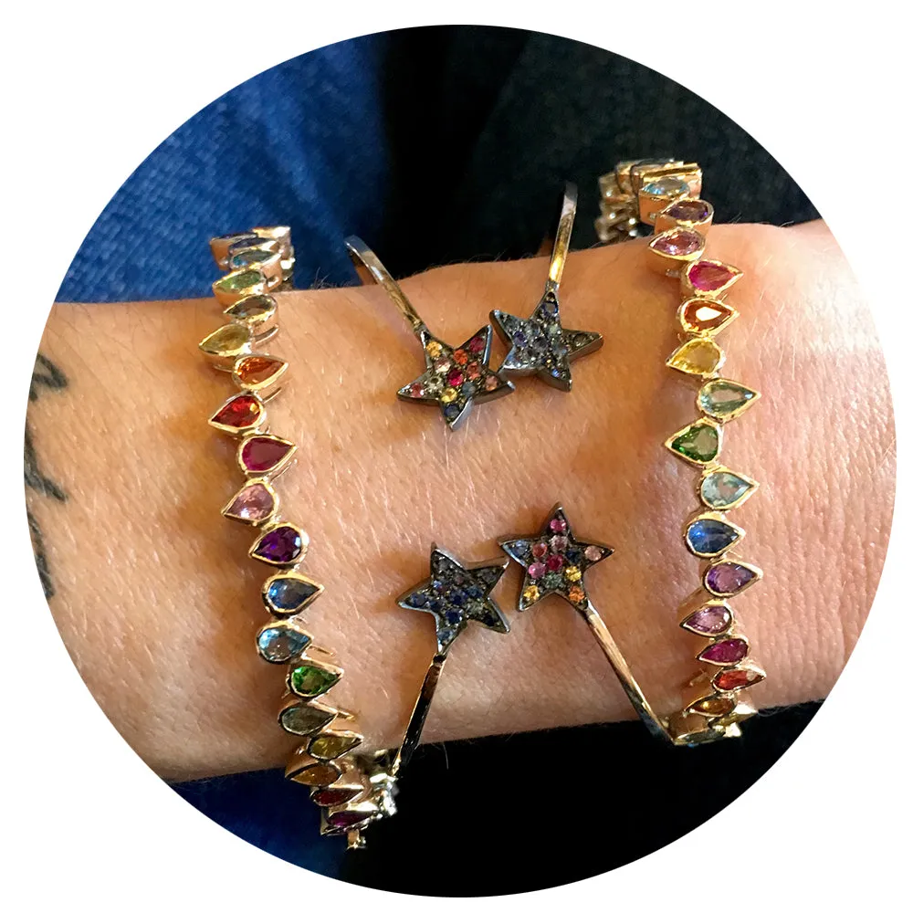 pink sapphire star cuff