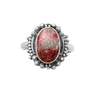 Pink Thulite Solid 925 Sterling Silver Ring 7.5