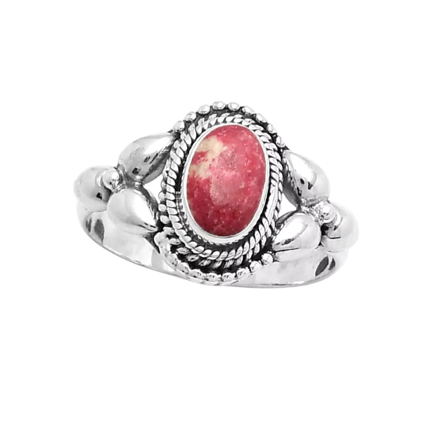 Pink Thulite Solid 925 Sterling Silver Ring 9
