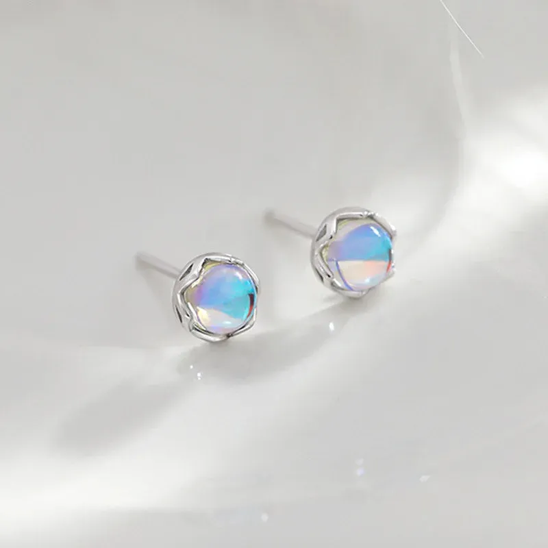 Planet Earrings Silver Color Piercing for Women Moon Star Crystal Zircon Ear Stud Earrings Tragus Cartilage Body Jewelry