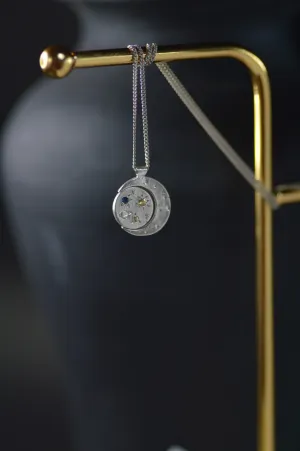 Pocket Universe Sapphire Silver Pendant 1078-3