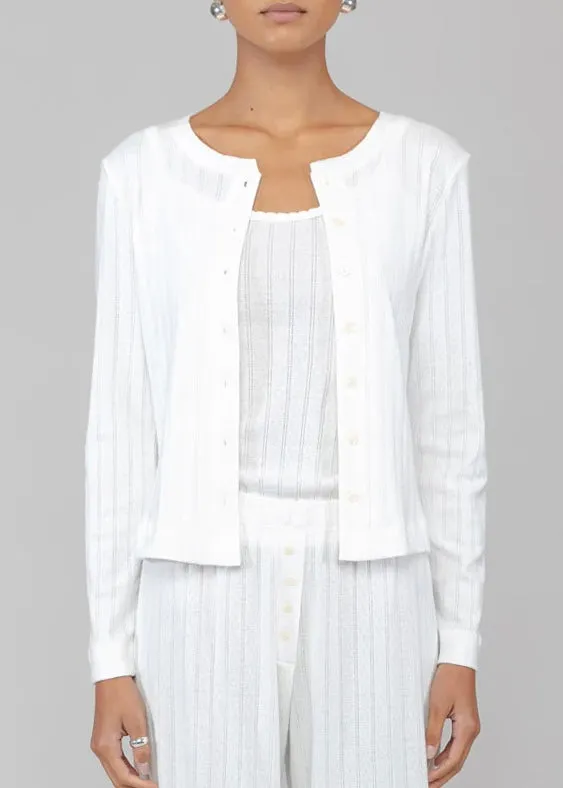 Pointelle Classic Crew Cardigan