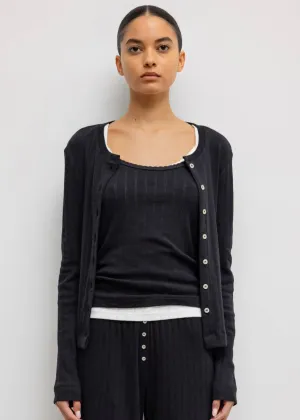 Pointelle Classic Crew Cardigan