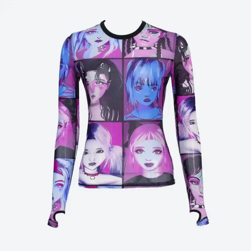 Punk Girl Illustrated Y2K Full Zip Jacket for an Edgy Wardrobe