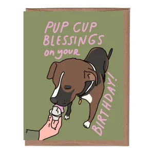 Pup Cup Birthday Greeting Card