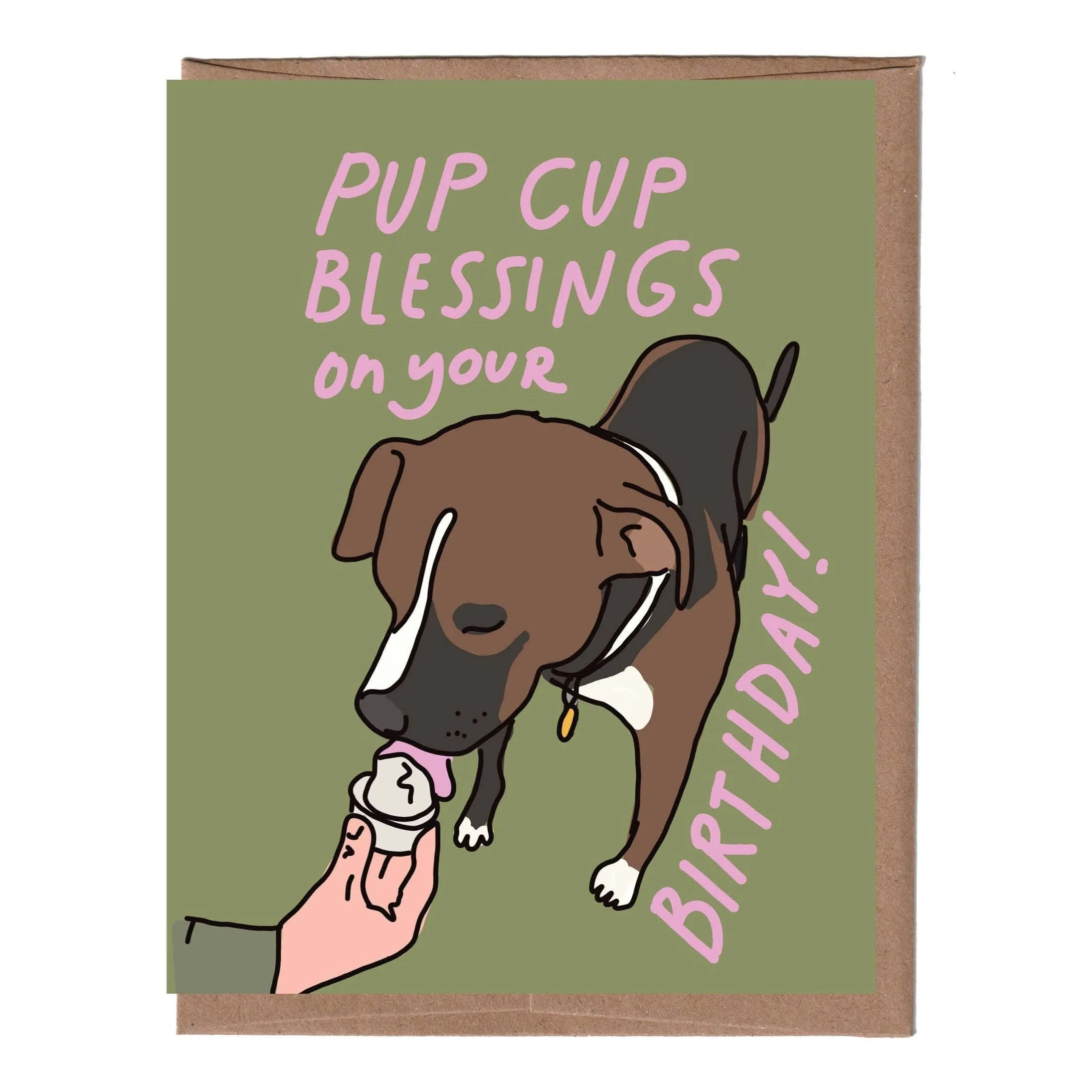 Pup Cup Birthday Greeting Card