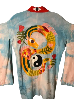 "Dragon in Bloom" - by Ally Ham - Kimono Zulu Reimagined Vintage Kimono Artist Collaboration