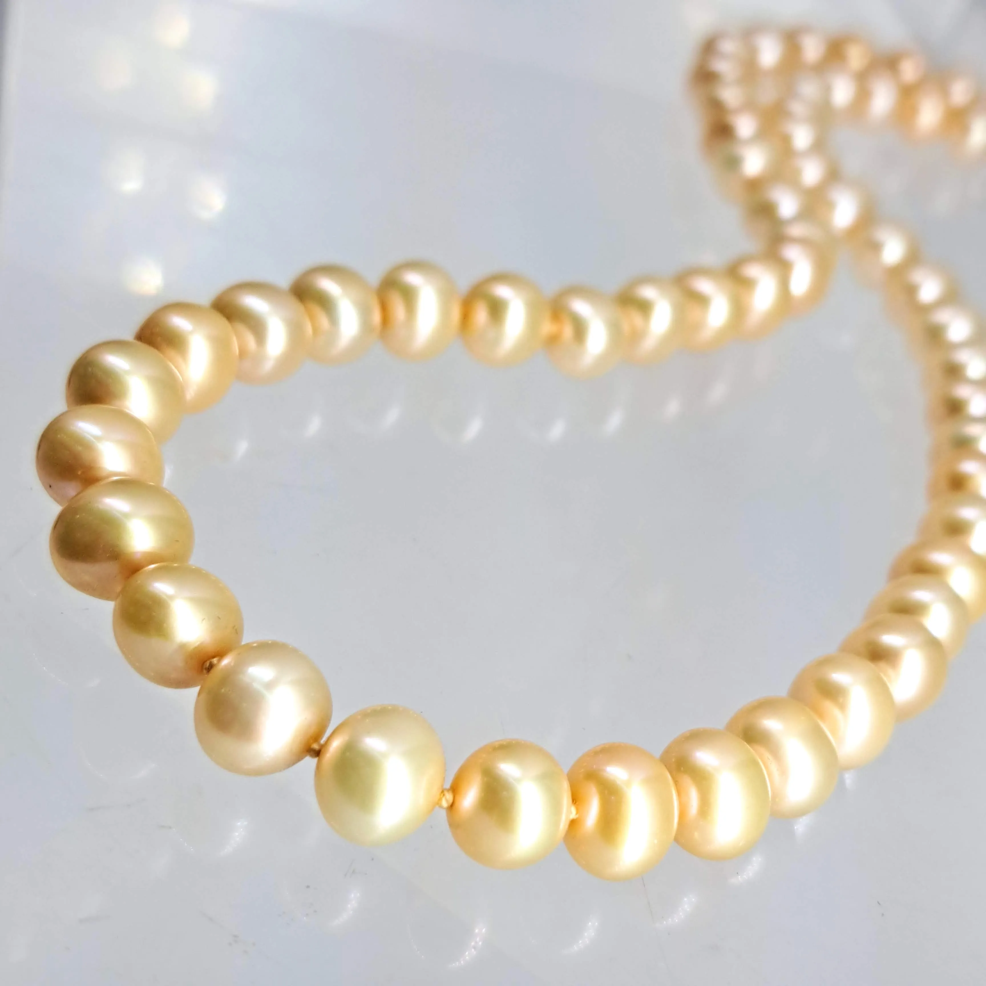 "Pretty As A Peach" 18" Necklace - Pearls, 14K Gold Clasp