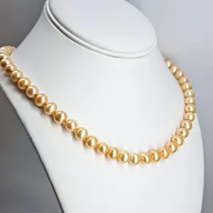 "Pretty As A Peach" 18" Necklace - Pearls, 14K Gold Clasp