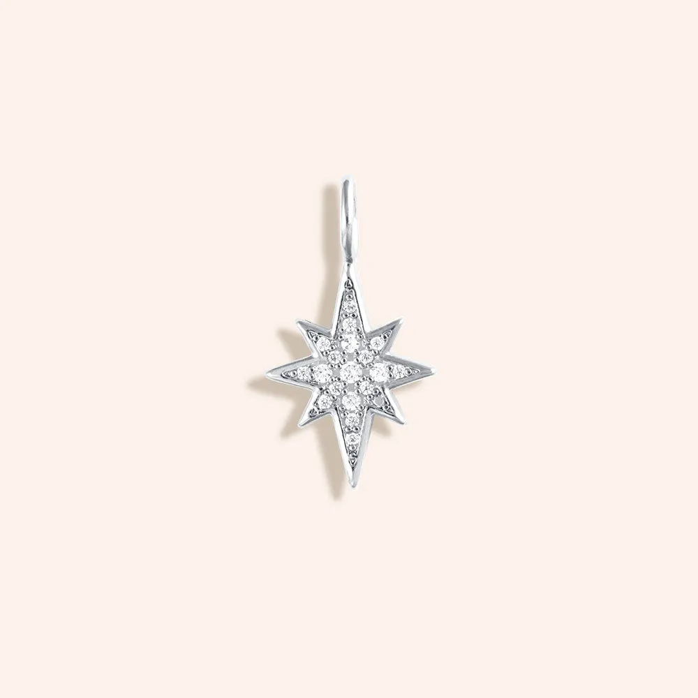 "Safe Return" Pave North Star Charm