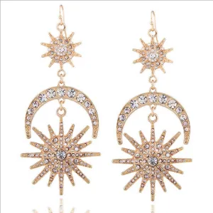 Radiant Sun Moon Earrings