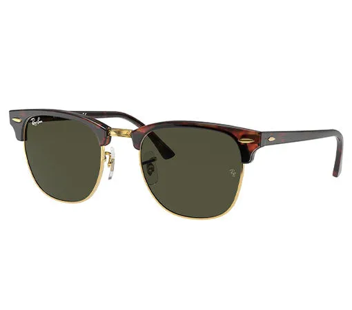 Ray-Ban Clubmaster Mock Tortoise On Arista W/ G-15 Green Acetate Man Sunglass