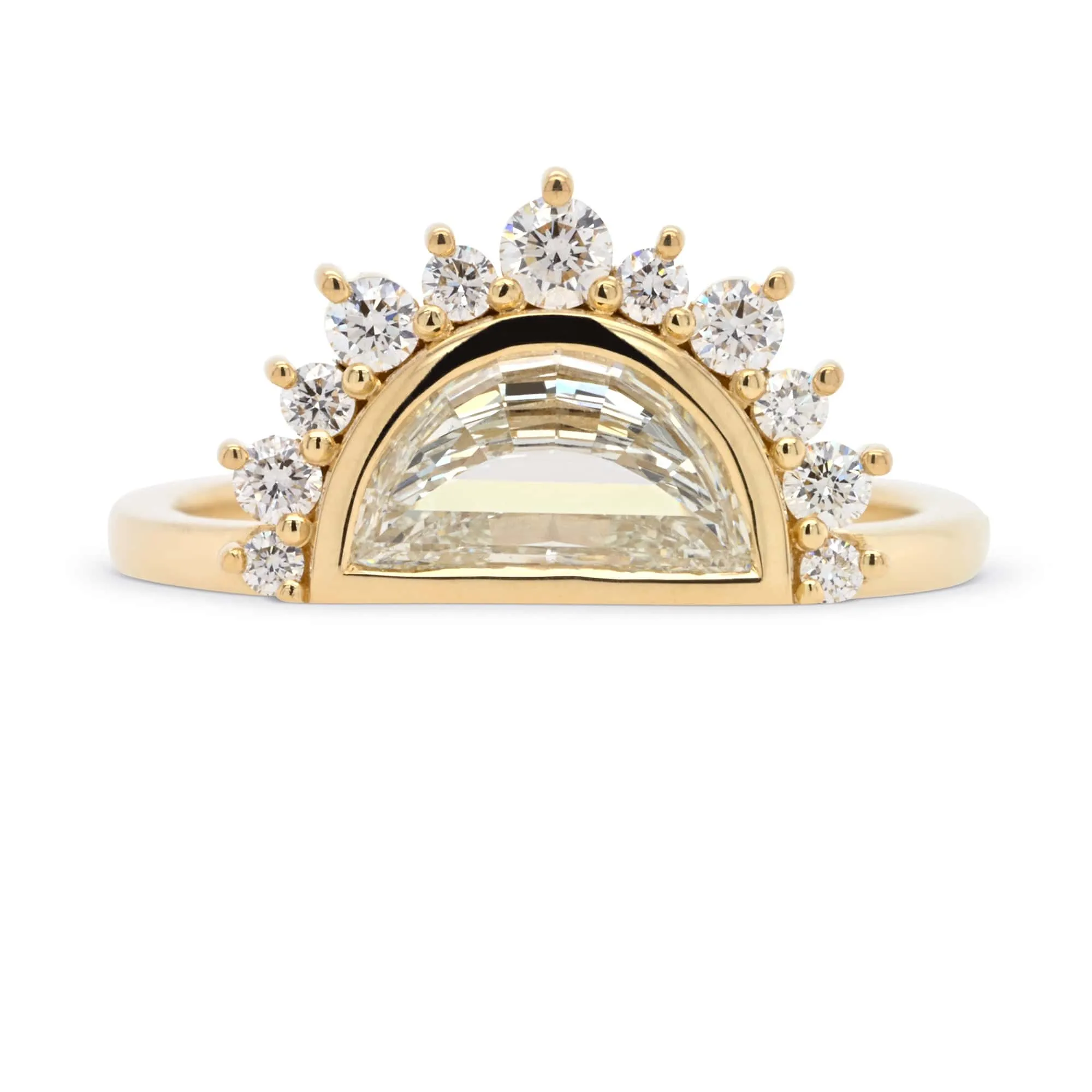 Ready To Ship - 0.80ct Luna Half Moon Diamond Engagement Ring
