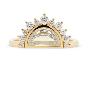 Ready To Ship - 0.80ct Luna Half Moon Diamond Engagement Ring