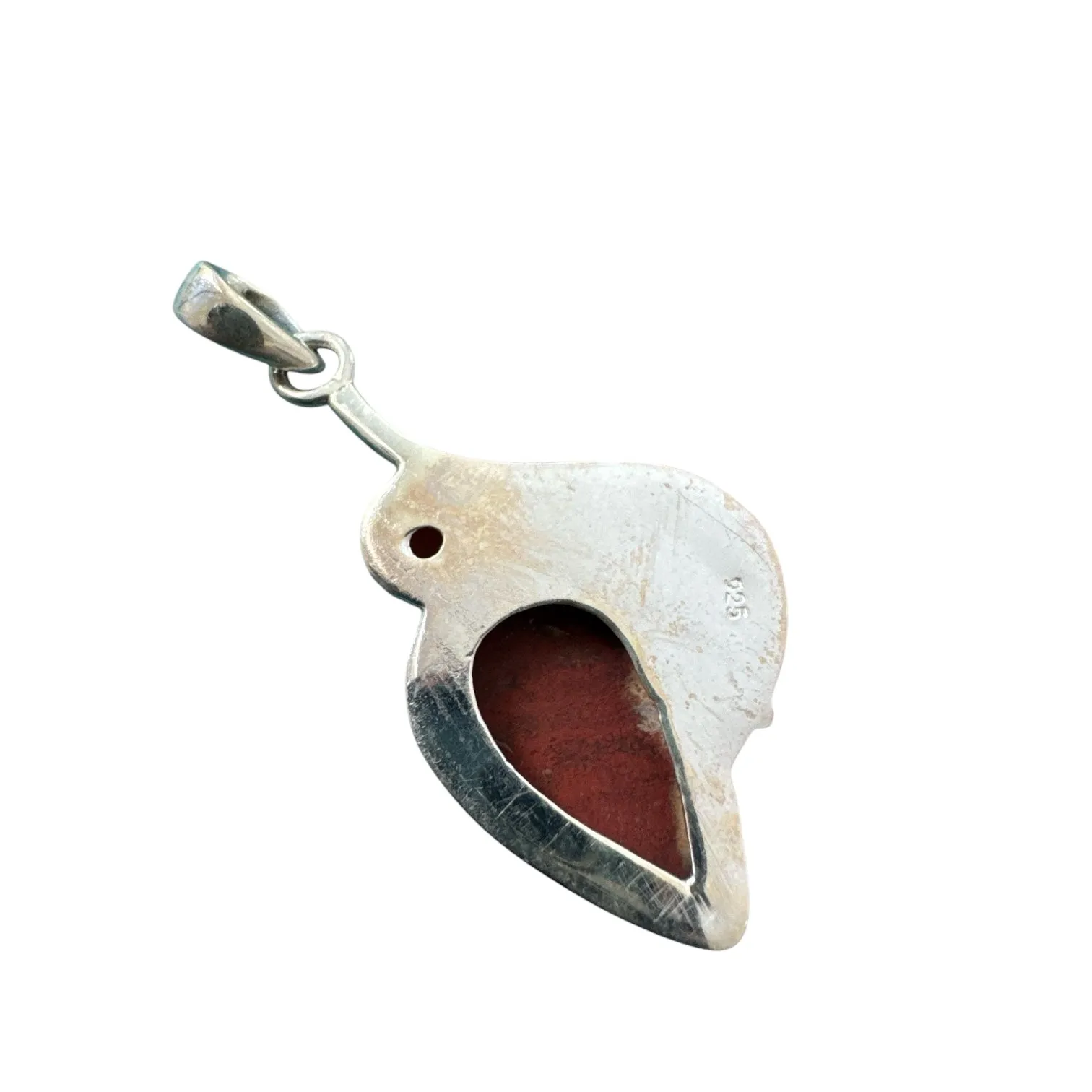 Red Moss Agate & Carnelian Solid 925 Sterling Silver Pendant