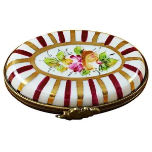 Red Striped Oval