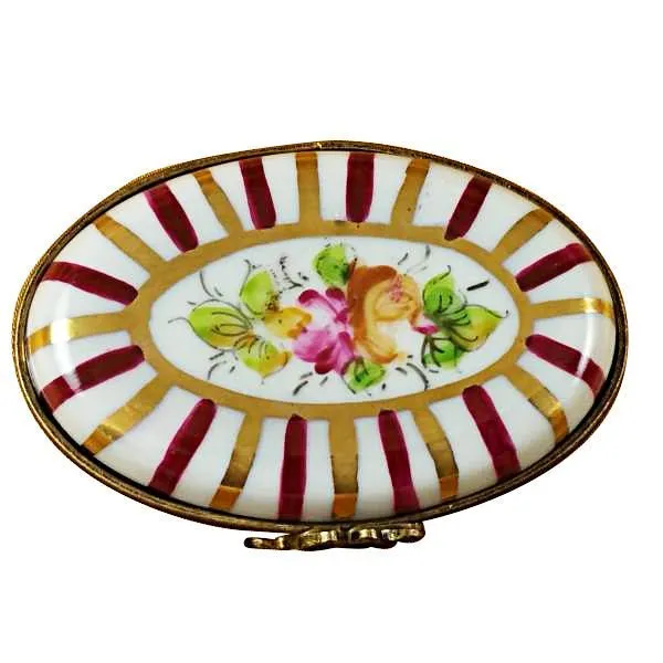 Red Striped Oval