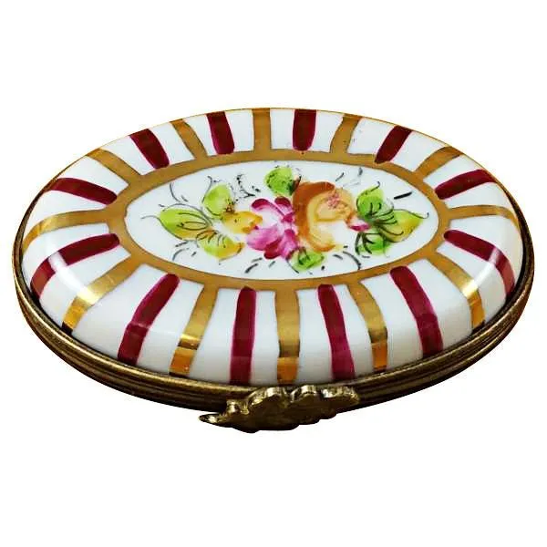 Red Striped Oval