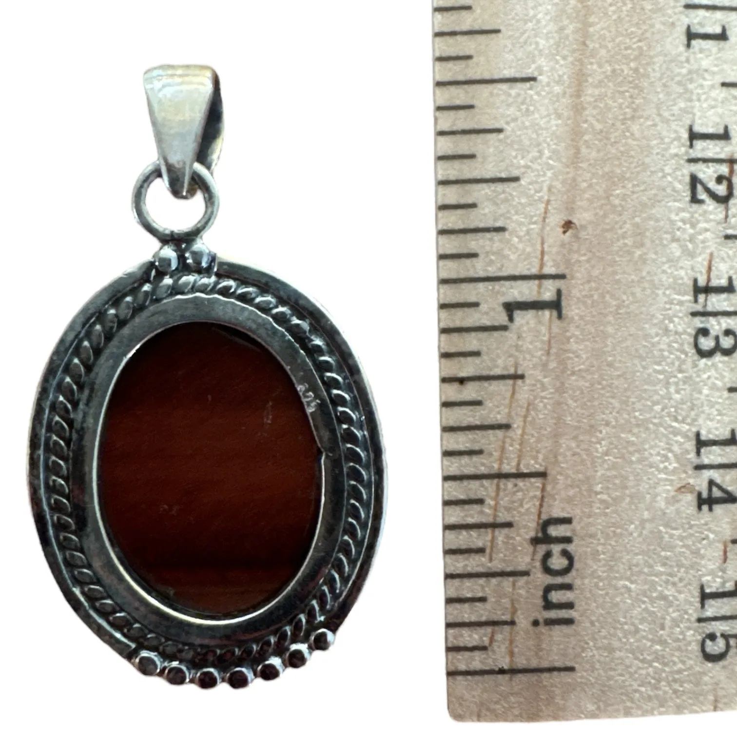 Red Tiger Eye Solid 925 Sterling Silver Pendant