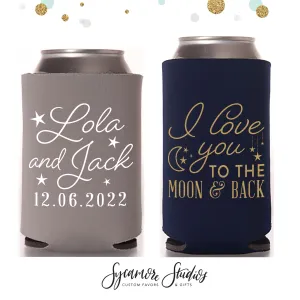 Regular & Slim Can Cooler Wedding Package #181RS - I Love You to the Moon and Back