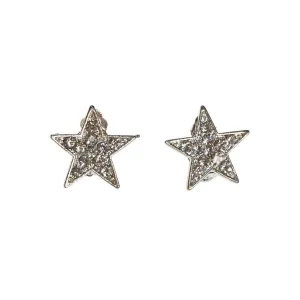 Rhinestone Star Clip On Earrings