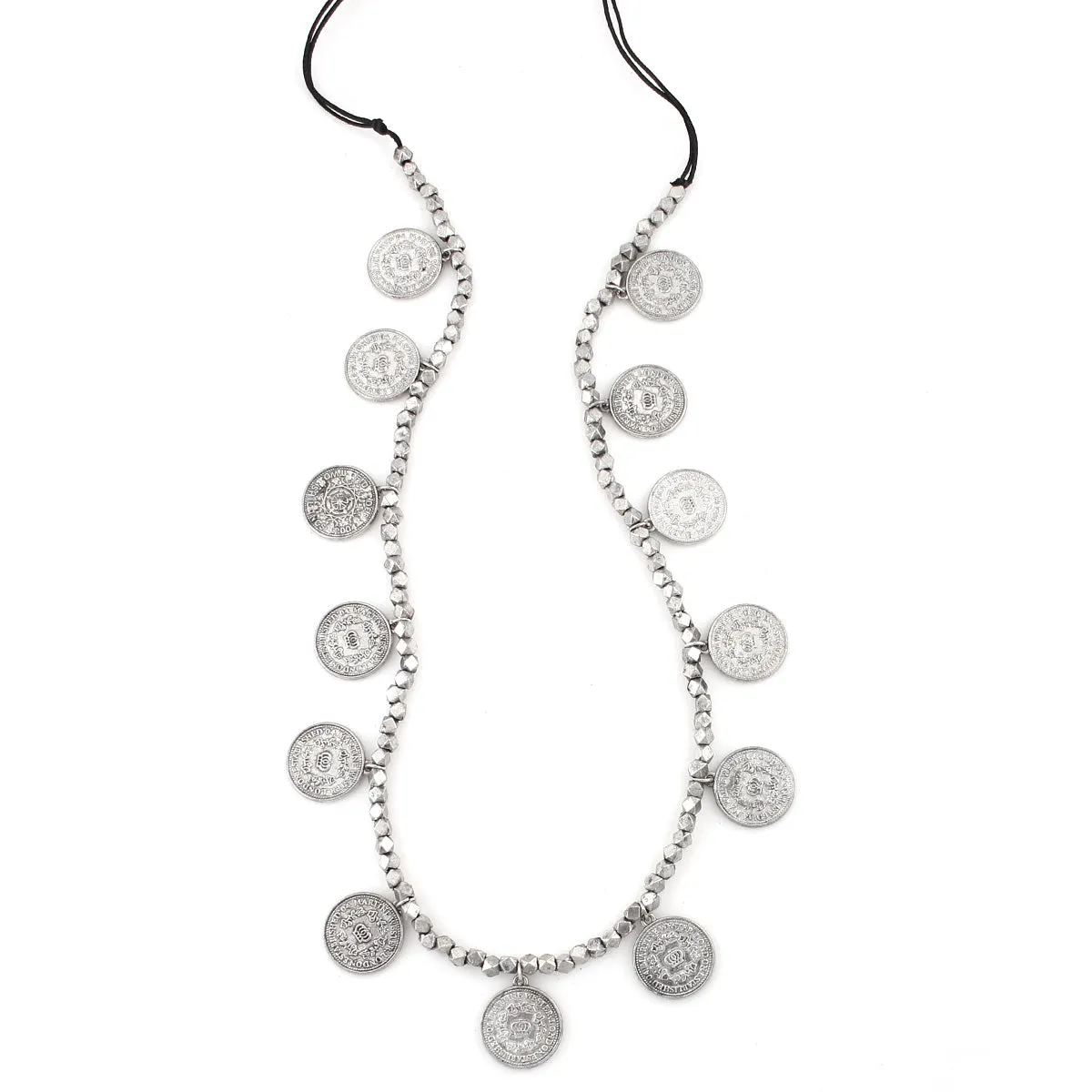 RHODIUM COIN NECKLACE NECKLACES #N10190