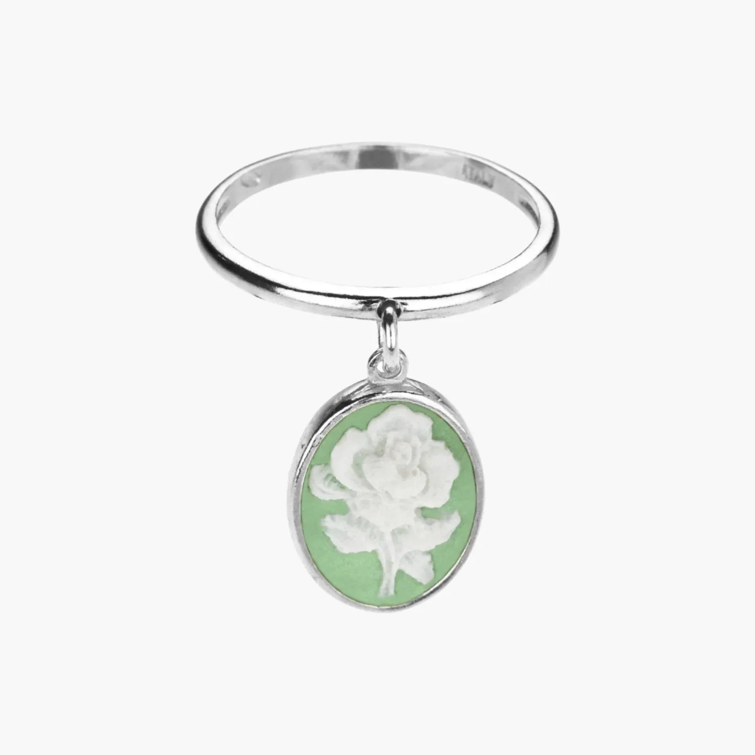 Rose Cameo Dangle Ring