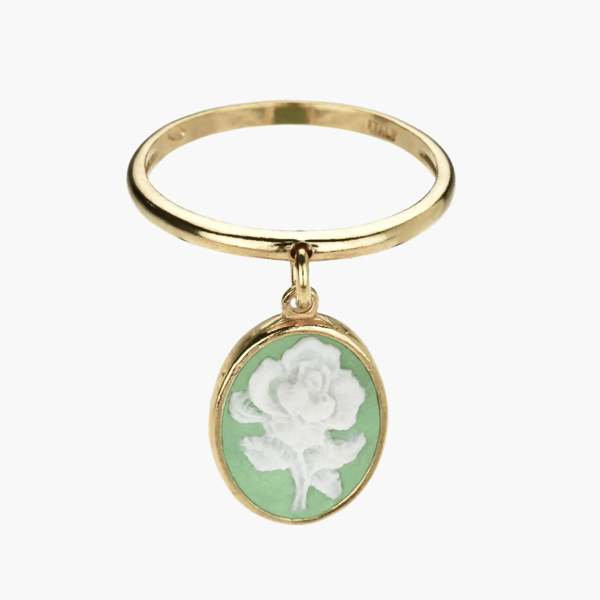 Rose Cameo Dangle Ring
