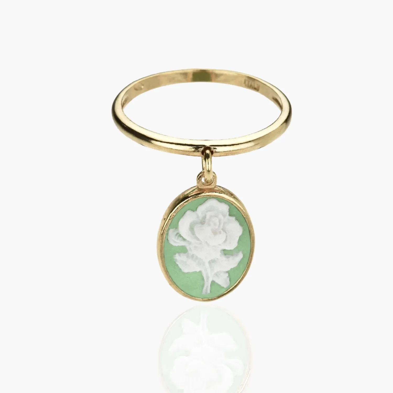 Rose Cameo Dangle Ring
