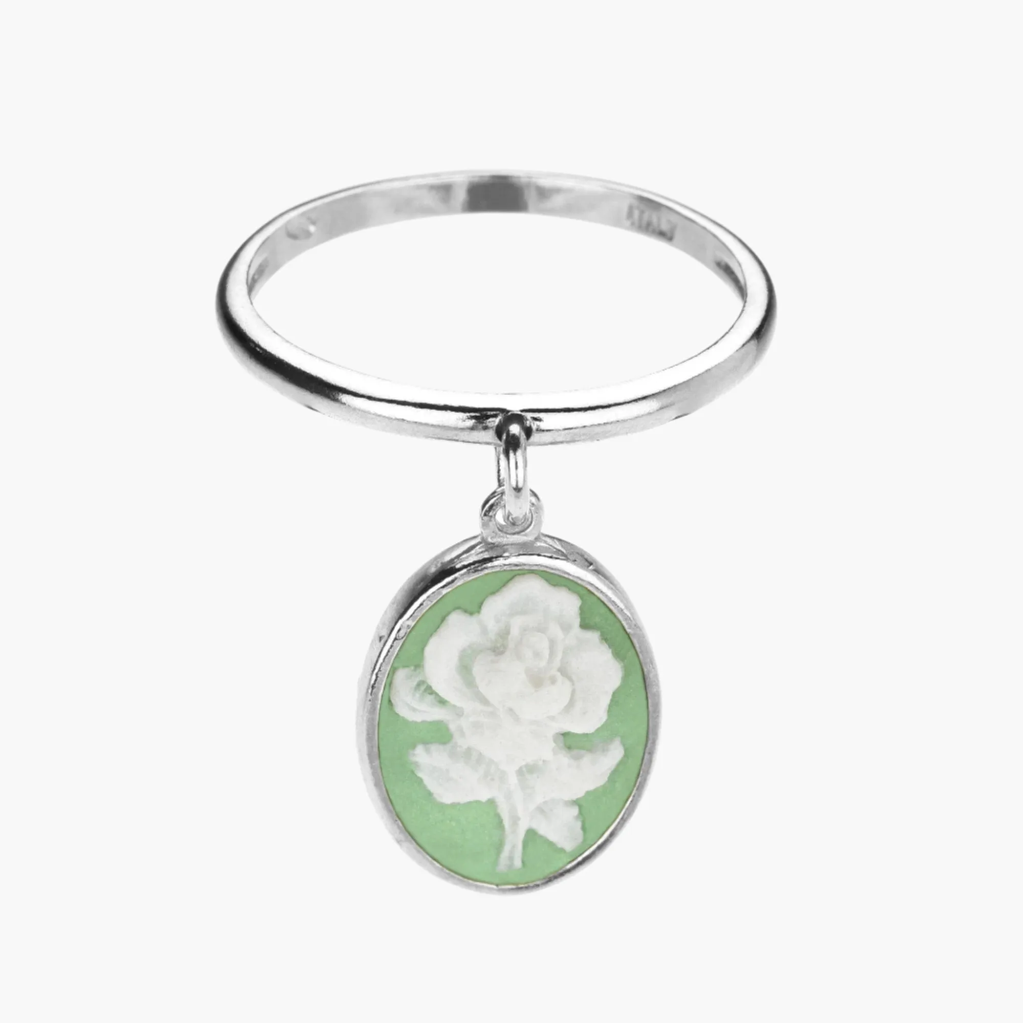 Rose Cameo Dangle Ring