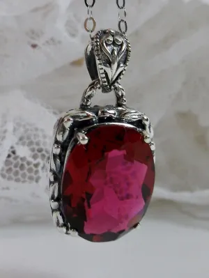 Ruby Pendant, Art Nouveau Necklace #P120