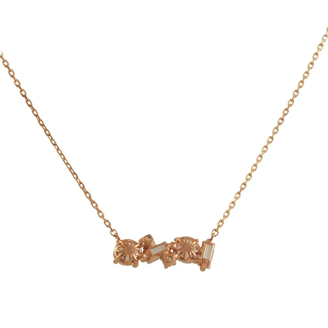 SALE  - Mixed Bar Necklace in 14K Rose Gold