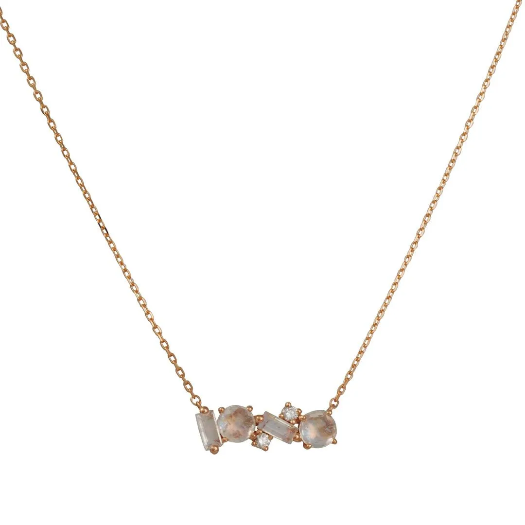 SALE  - Mixed Bar Necklace in 14K Rose Gold