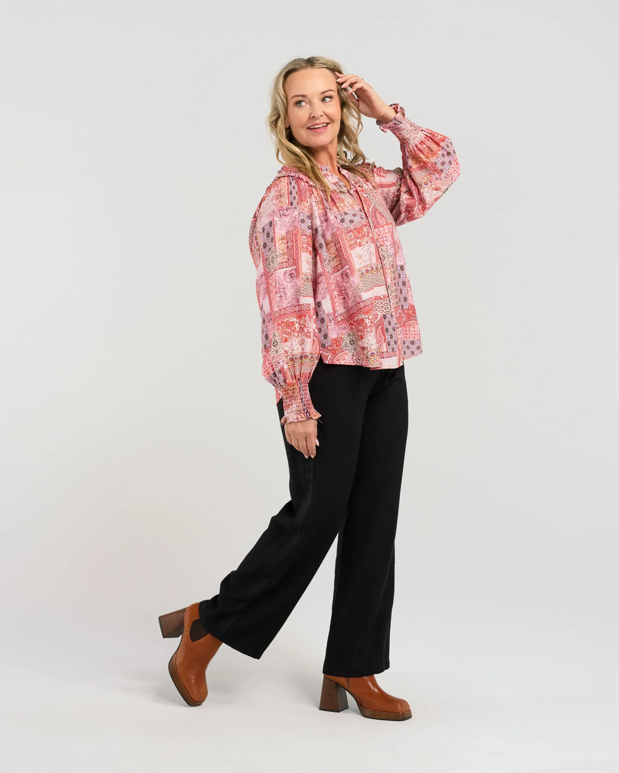 Seduce Eleanor Top - Red Collage
