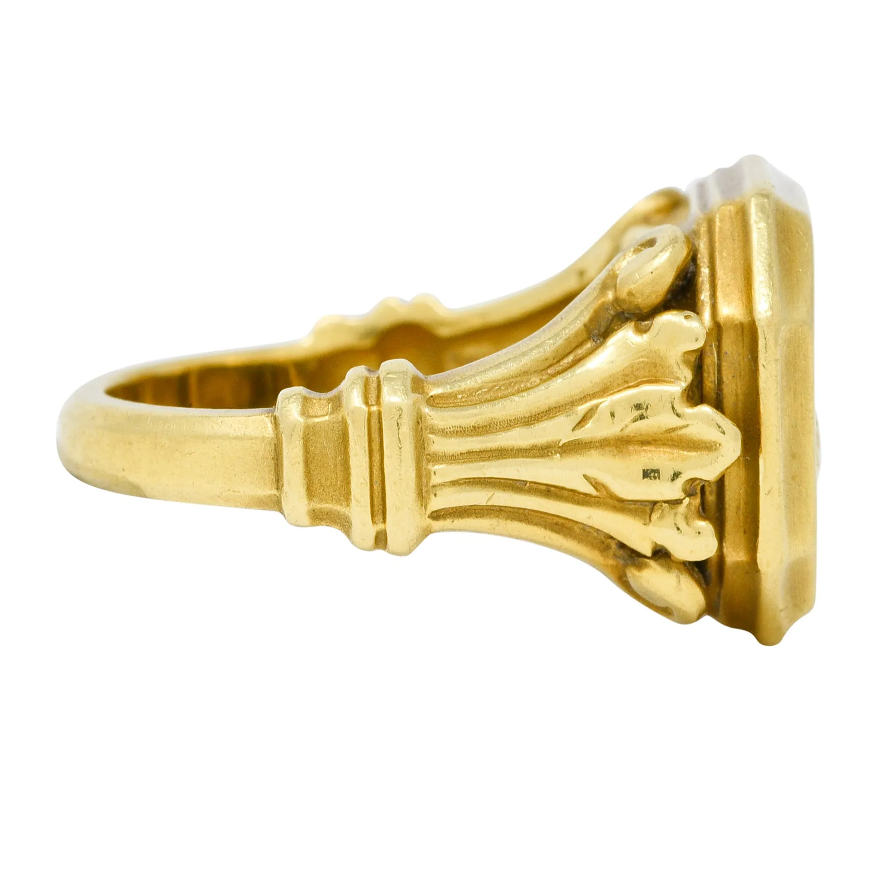 SeidenGang 1980s 18 Karat Yellow Gold Greek Hermes Unisex Vintage Signet Ring