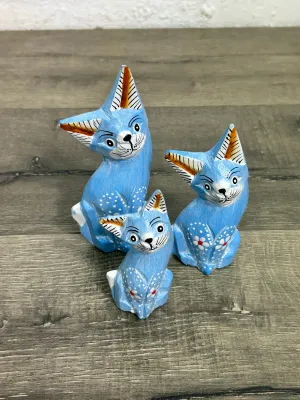 Set of 3 Blue Cats