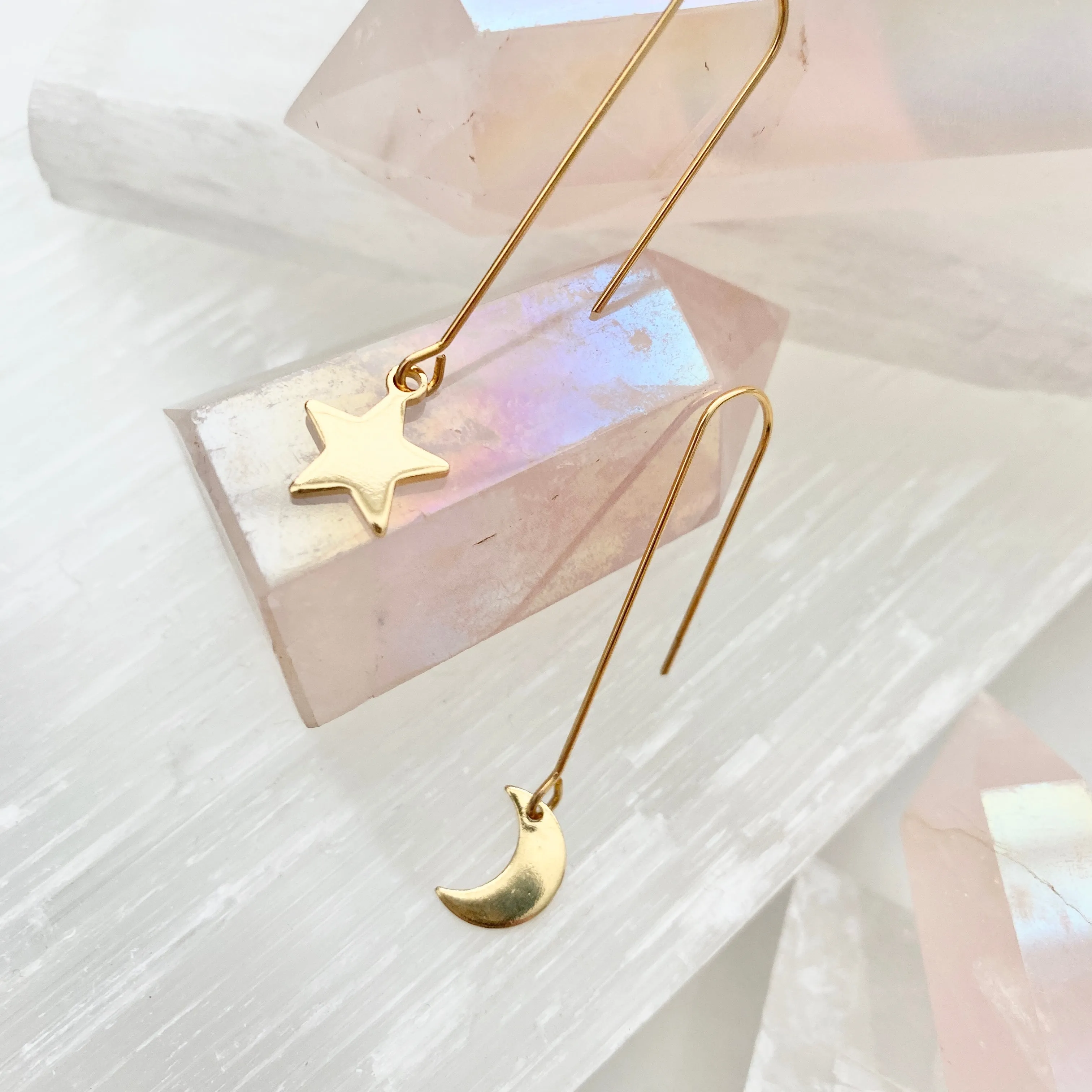 Shanice Star And Moon Drop Earrings