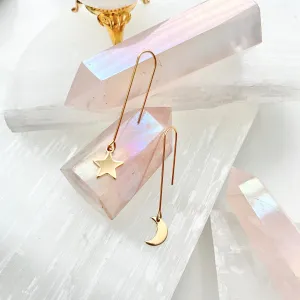 Shanice Star And Moon Drop Earrings