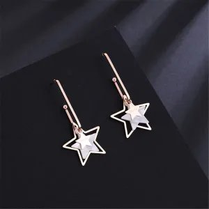 Shell & 18K Rose Gold-Plated 'Lucky' Star Drop Earring