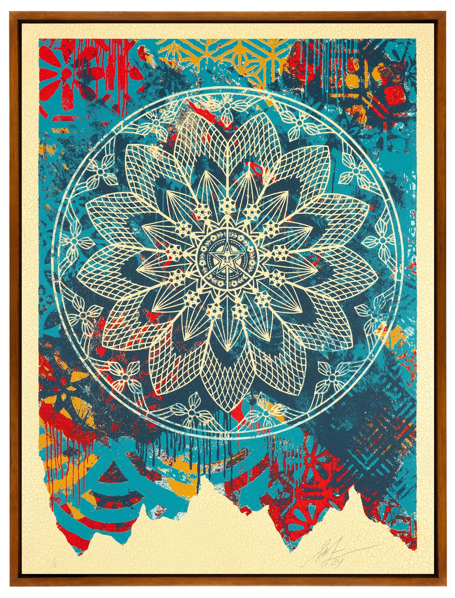 Shepard Fairey | Collage Peace Mandala (Blue)