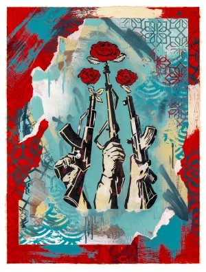 Shepard Fairey | Guns and Roses (Red/Blue)